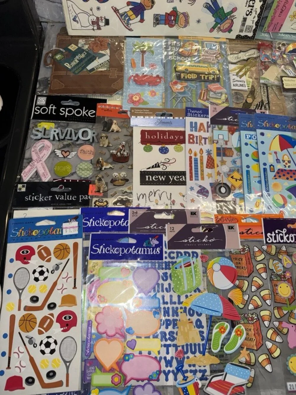 Lot Of 70 Pkgs NEW Scrapbook Stickers Jolees Sticko Disney Recollections 3D